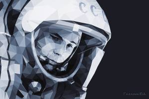 3D Фотообои Artegrafico «Юрий Гагарин» KOS075 песок