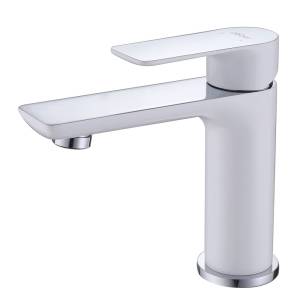 Смеситель для раковины Abber Weiss Insel AF8010W для раковины, белый-хром