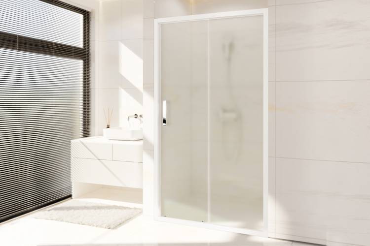 Душевая дверь в нишу Royal Bath Accord RB145HS-C профиль белый, стекло матовое, 145x200