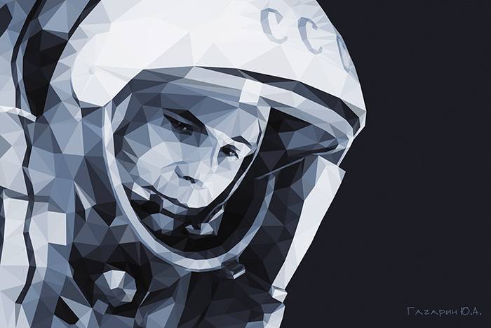 3D Фотообои Artegrafico «Юрий Гагарин» KOS075 песок