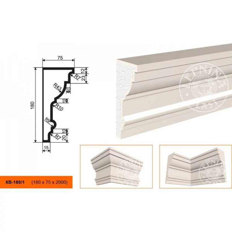 Карниз LepninaPlast КВ-180/1 200x7.5x18