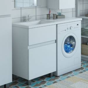 Тумба с раковиной Эстет Dallas Luxe 110 напольная, 2 ящика, под стиральную машину, L