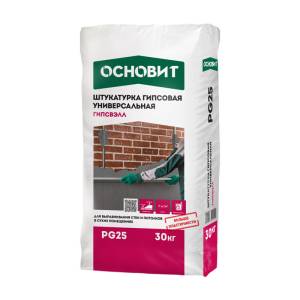 Штукатурка гипсовая ОСНОВИТ Гипсвэлл PG25 Т-25 серая 30 кг