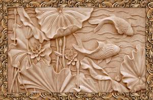 3D Фотообои Artegrafico «Резьба по дереву в китайском стиле» BR-011 акварель