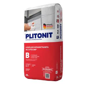 Клей для плитки PLITONIT В усиленный армирующими волокнами, класс С1Т, 25 кг