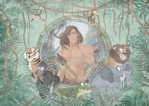 3D Фотообои Artegrafico «Тарзан и обитатели джунглей» KID-096 канвас