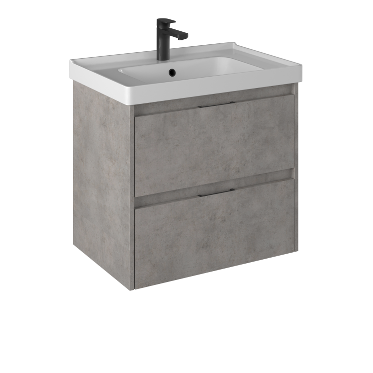 Тумба с раковиной Briz Чикаго подвесная, бетон, 70 см