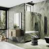 Шторка на ванну MaybahGlass MGV-920-6 99x140, поворотная, стекло сатин 6 мм, профиль черный фото 2