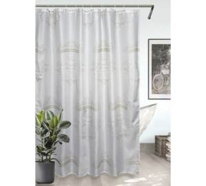 Штора для ванной Bath Plus Paris akch22104-2 с кольцами, 180x180, белый, бежевый