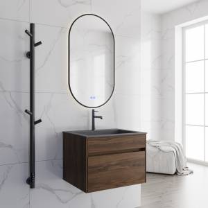 Тумба с раковиной Vincea Chiara 600 1 выкатной ящик, C.Oak, раковина серая