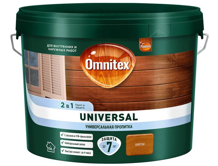 Пропитка защитная для дерева Omnitex Universal орегон 9 л