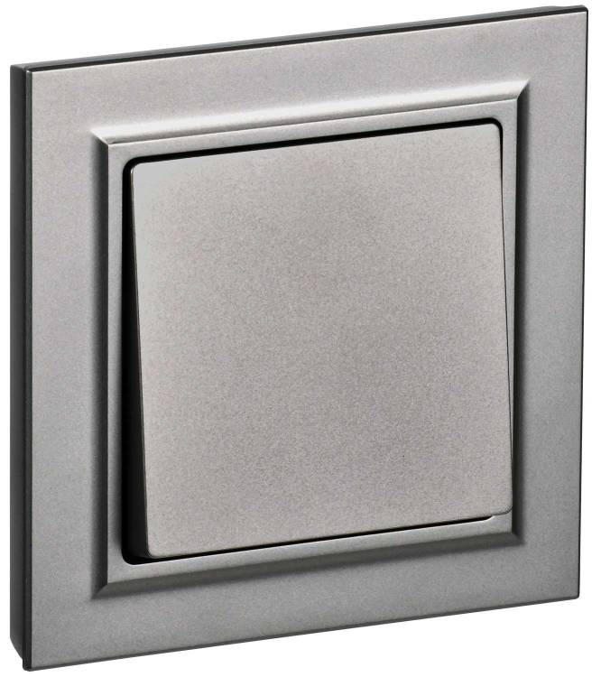 Выключатель 1-клавишный IEK Brite BR-V10-0-10-K46-F сталь