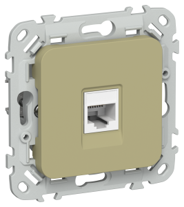 Розетка компьютерная RJ45 IEK Flite FI-K12-1-K26 оливковый