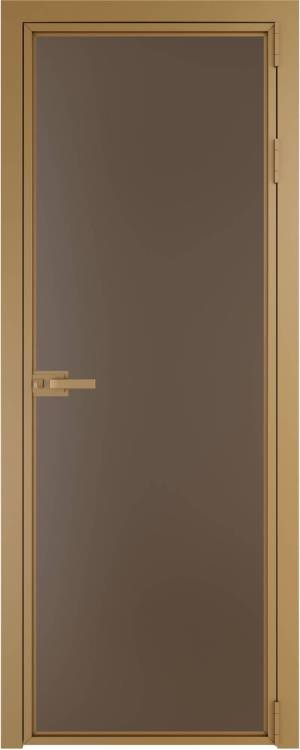 Межкомнатная дверь Profil Doors 1 AX цвет профиля Золото, стекло безопасное 6 мм монохром гляссе 800x2000