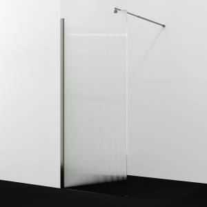 Душевая перегородка Wasserkraft Rur 30W40GR-FL профиль графит, стекло рифленое, 120x120x200