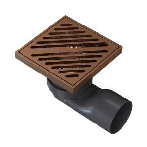 Душевой трап Knotlor Шторм SDSL100RB бронза, 10x10 см