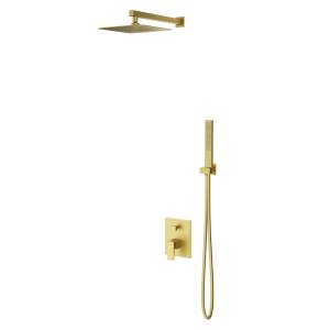 Душевой комплект Vincea Dice VSFW-2DS1BG встраиваемый, 2 режима, брашированное золото