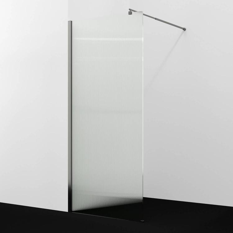 Душевая перегородка Wasserkraft Rur 30W40GR-FL профиль графит, стекло рифленое, 120x120x200