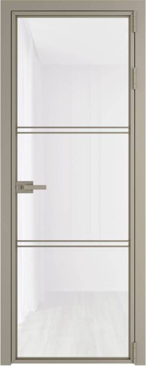 Межкомнатная дверь Profil Doors 3 AX цвет профиля Никель матовый, стекло безопасное 6 мм белый триплекс 800x2000