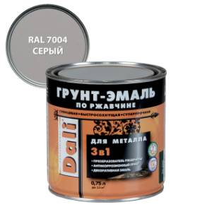 Грунт-эмаль по ржавчине 3 в 1 гладкая алкидная Dali RAL 7004 серый 0.75 л
