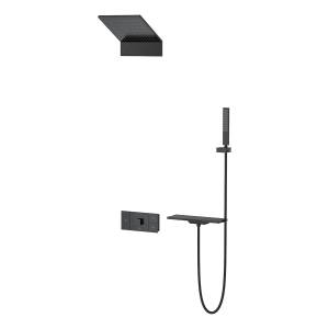 Душевой комплект Vincea VSFW-2F11TMB черный, встраиваемый, с термостатом
