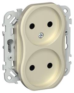 Розетка 2-местная IEK Flite FI-R20-10-1-K37 шампань