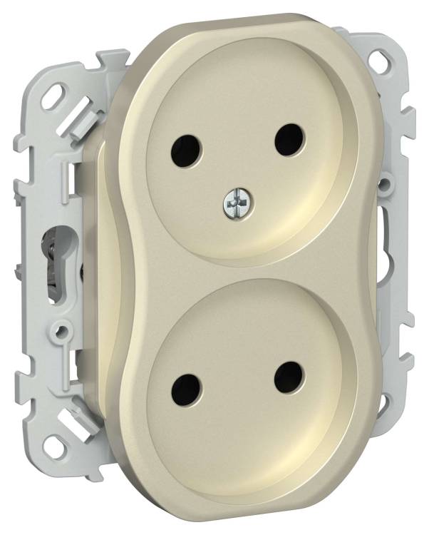 Розетка 2-местная IEK Flite FI-R20-10-1-K37 шампань