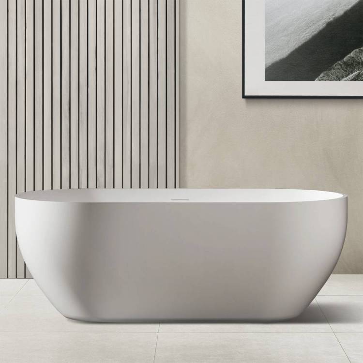 Ванна из искусственного камня Abber Stein AS9613-1.7 170x75 белая матовая