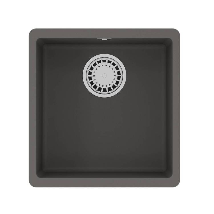 Кухонная мойка Lemark SINARA 400-U 9910065 подстольного монтажа из кварцгранита серый шелк