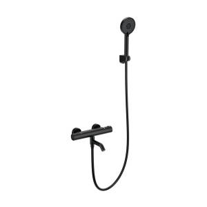 Смеситель для ванны Wonzon & Woghand WW-B3029-A1-MB термостатический, с душевым гарнитуром, черный матовый