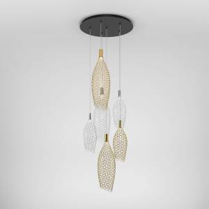 Подвесной светодиодный светильник Eurosvet Ruche 90352/6 золото/хром