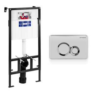 Система инсталляции для унитазов Bettoserb Sava Fix Slim SET40006463 клавиша хром матовый, хром глянец