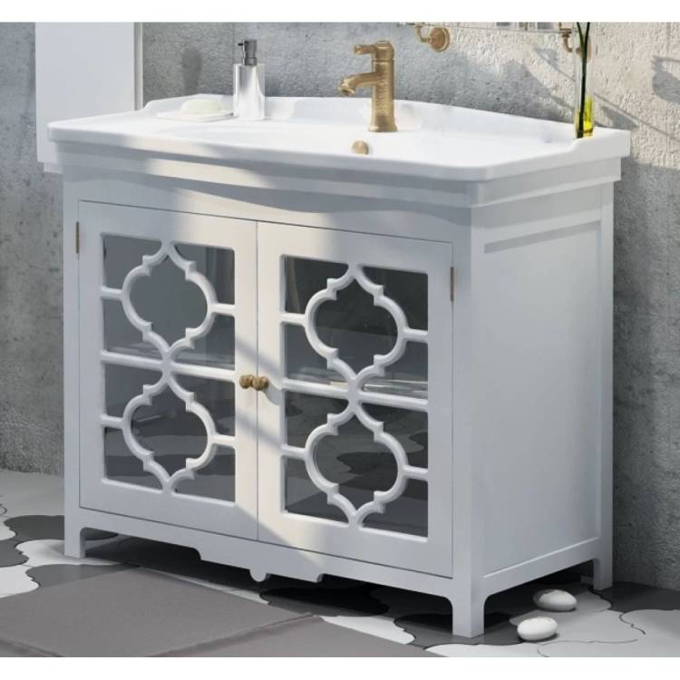 Тумба с раковиной Corozo Манойр 105 напольная, белый