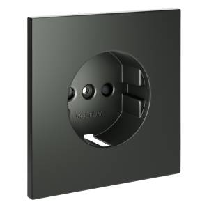 Лицевая панель для розетки с заземлением и шторками Voltum S70 VLS000706 титан