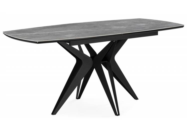Стол Notta Риполь 625971 larka grey, черный 160(205)x89x75