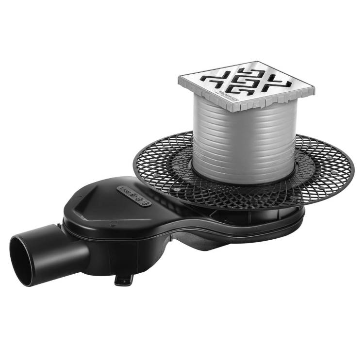 Душевой трап Berges Wasserhaus Platz Antik 91160 100х100, хром глянец