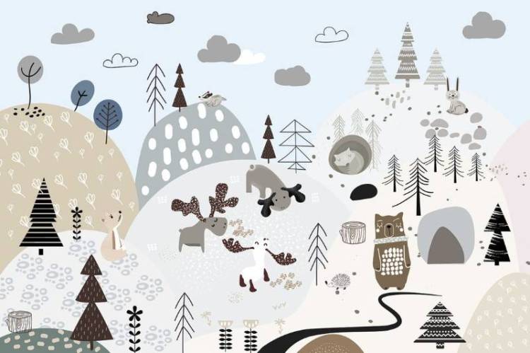 3D Фотообои Artegrafico «На лесной опушке» KID-150 акварель