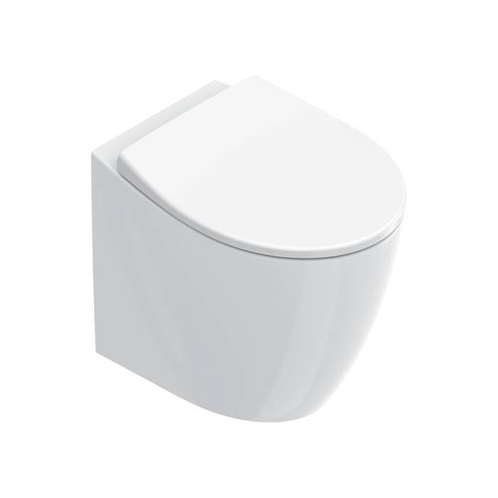 Унитаз приставной Catalano Italy 0751100001 + 0712520001 + 9056080000 безободковый, с крышкой-сиденьем микролифт