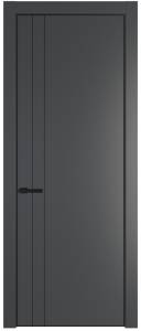 Межкомнатная дверь Profil Doors 12 PE полотно Графит, кромка алюминиевая с четырех сторон черная, алюминиевый молдинг 3мм 600x2000