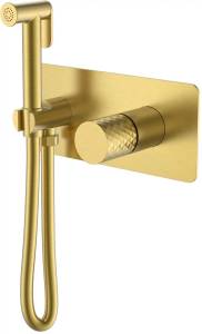 Гигиенический душ Boheme Stick 127-MG со смесителем, С ВНУТРЕННЕЙ ЧАСТЬЮ, gold, diamond matt gold