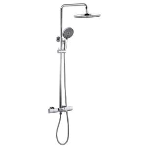 Душевая стойка Abber Thermostat AF8516L с термостатом и изливом, хром