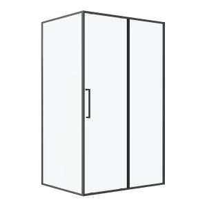 Душевая перегородка Niagara Nova NG-88-13AB-A100B-46 профиль чёрный матовый, стекло прозрачное, 130x100x195
