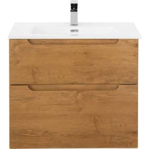 Тумба с раковиной Belbagno Etna H-60 ETNA-H60-700-2C-SO-RN-P 70x45x60 Rovere Nature подвесная с двумя выкатными ящиками, с доводчиками