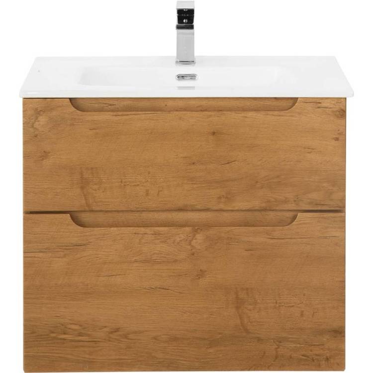 Тумба с раковиной Belbagno Etna H-60 ETNA-H60-700-2C-SO-RN-P 70x45x60 Rovere Nature подвесная с двумя выкатными ящиками, с доводчиками