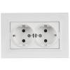 Розетка 2-местная с заземлением и шторками IEK Brite BR-R28-16-K91-F арктический белый фото 2