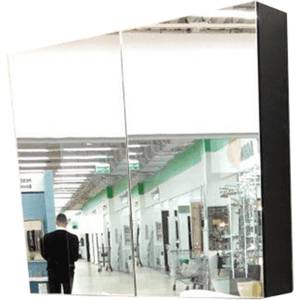 Зеркало-шкаф Orans 402380З с LED подсветкой, графитовый матовый, 80x57x14