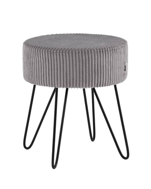 Пуф Stool Group Спейси vd-spacy-cl-steel светло-серый, велюр рельефный