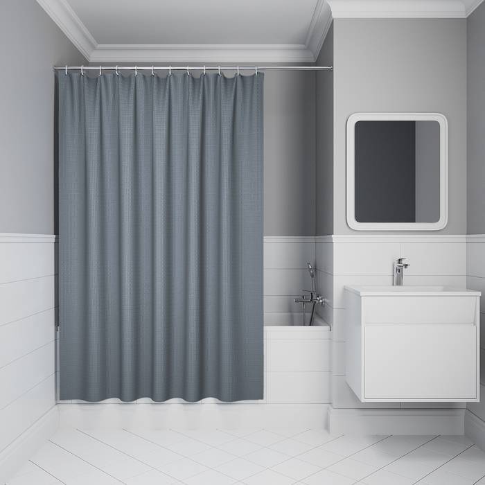 Штора для ванной Iddis Decor DW03P18i11 полиэстер, 200х180, серый