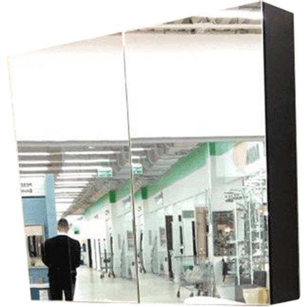 Зеркало-шкаф Orans 402380З с LED подсветкой, графитовый матовый, 80x57x14