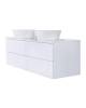 Тумба с раковиной Orange Отто Ot-130TuMDF+B08-360W подвесная с 2-мя раковинами фото 2